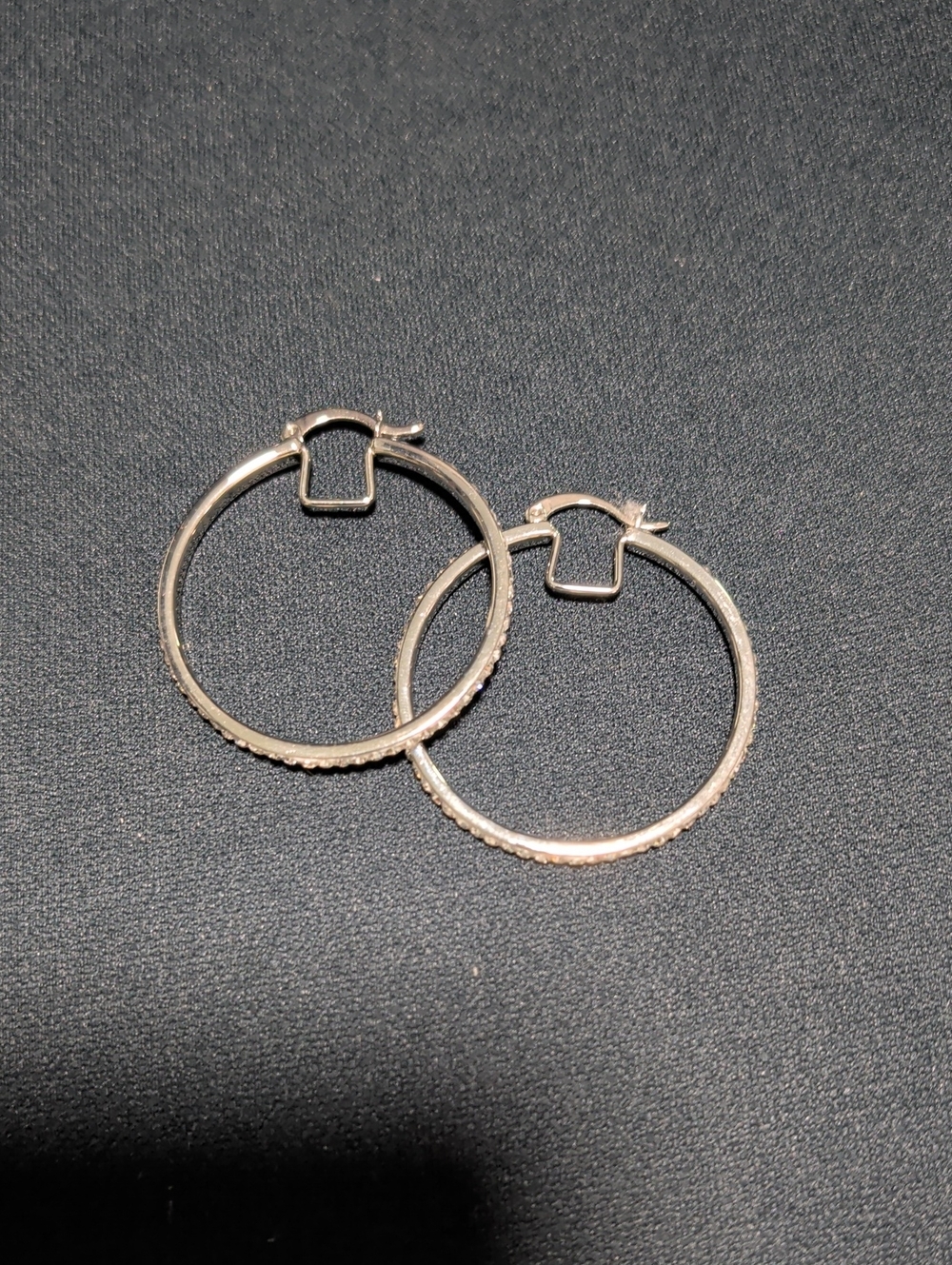 Silver Rhinestone Hoop Earrings